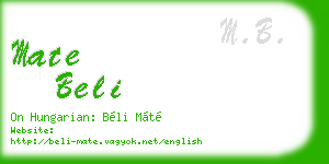 mate beli business card